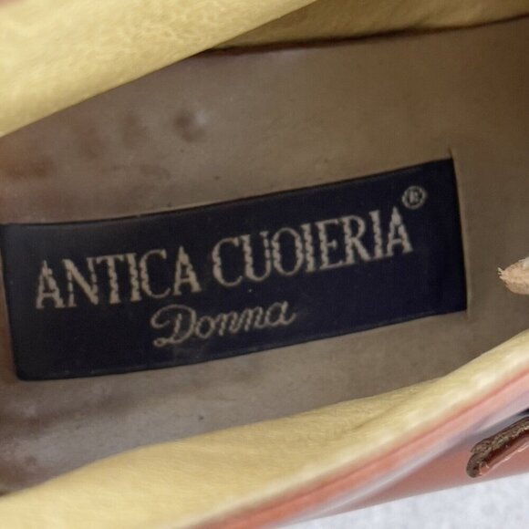 Antica Cuoieria Brown Leather Ankle Boot  Made In Italy Size US 8.5 EU 38 - Picture 10 of 11